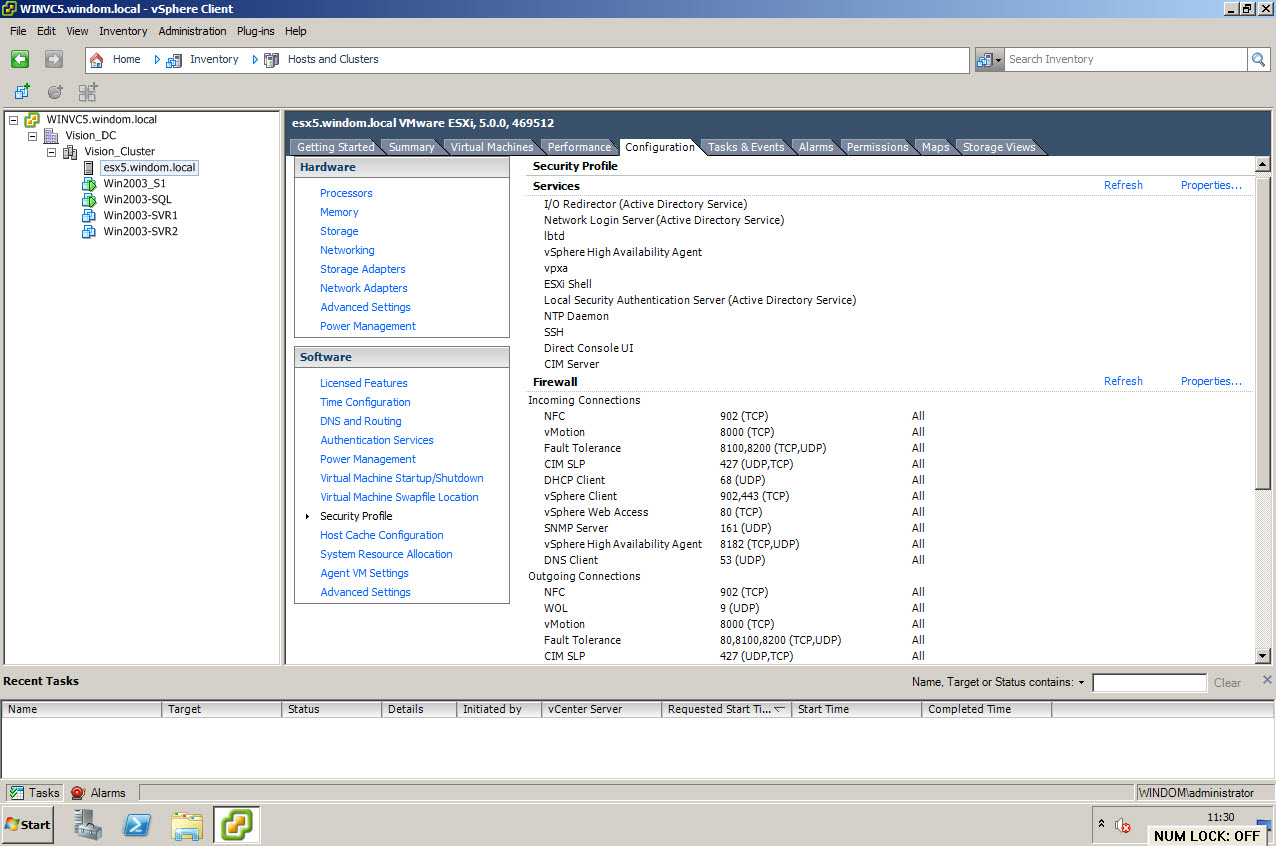 فعال کردن ssh در VMware vSphere Client ESXi 5