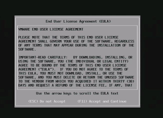 Vmware installer EULA
