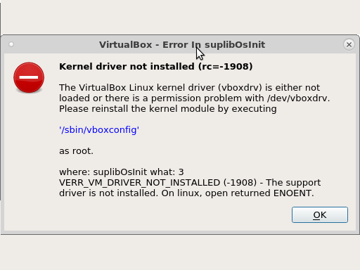 رفع خطای "Kernel driver not installed (rc=-1908)" در اوبونتو