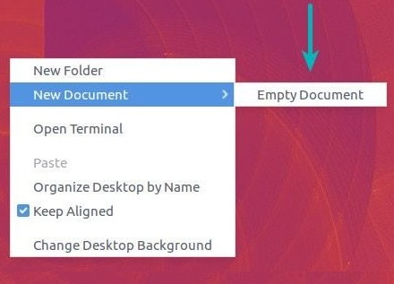 افزودن گزینه "New Document" به منوی کلیک راست در اوبونتو